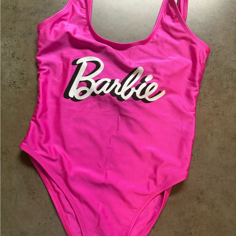 Barbie Hot Pink One-Piece Swimsuit with White Logo